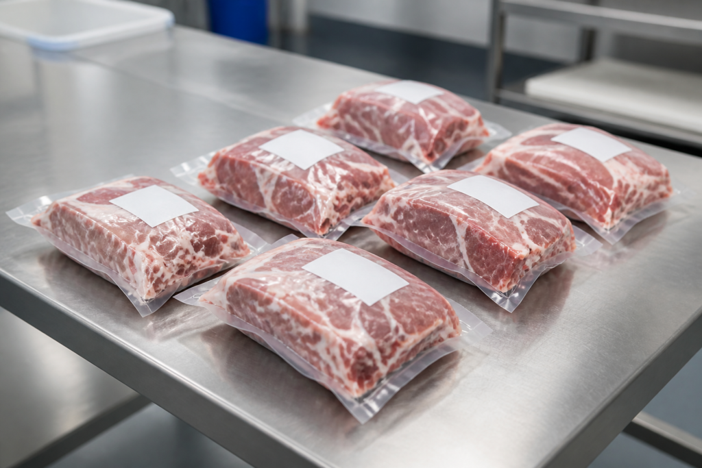 Fresh pork packed display